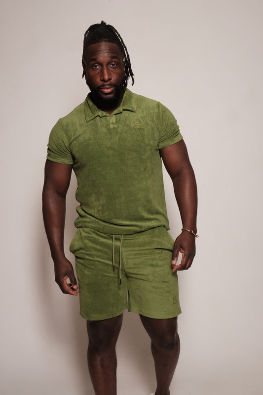 Forest Green Terry Polo